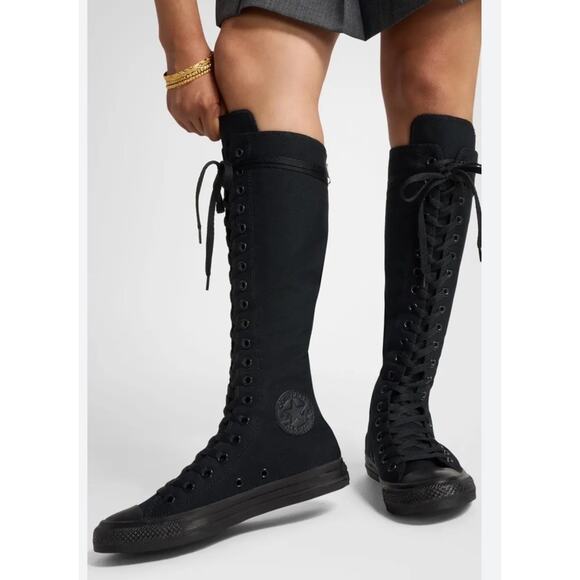Converse Black Knee-High Sneakers - Picture 2 of 13